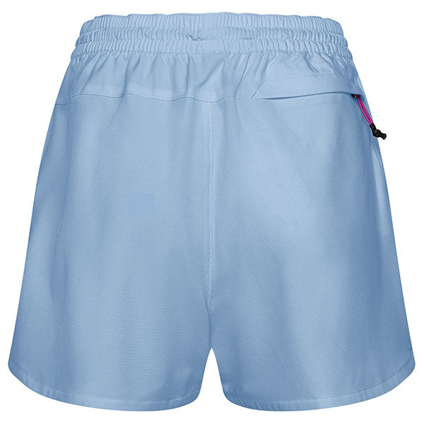 Rear view of Survivalist Shorts in Sea Foam Green showing zippered pocket and relaxed fit, SKU: 32240-381