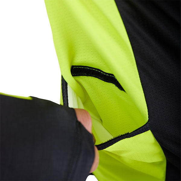 Rear view of Flo Yellow Ranger Drive Jersey (SKU: 33538-130), showing ergonomic paneling