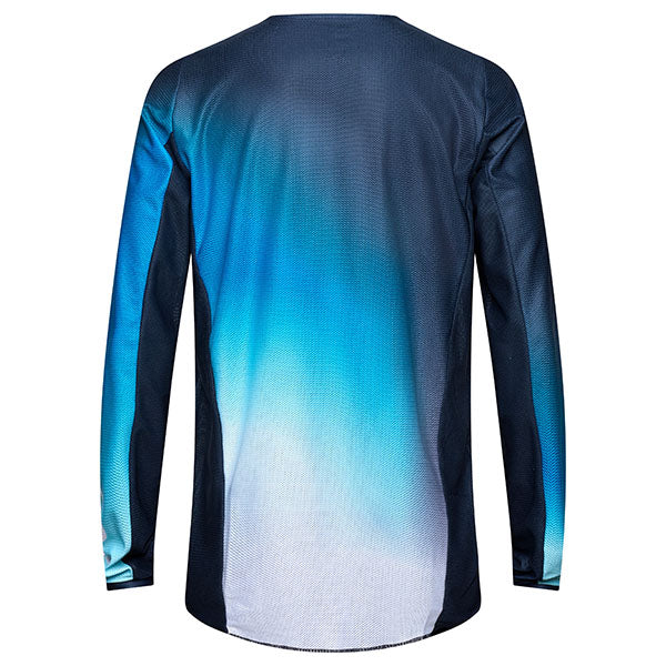 Side profile of Teal 180 Air Haze Jersey (SKU: 33536-329), showing mesh sleeve and drop-tail hem