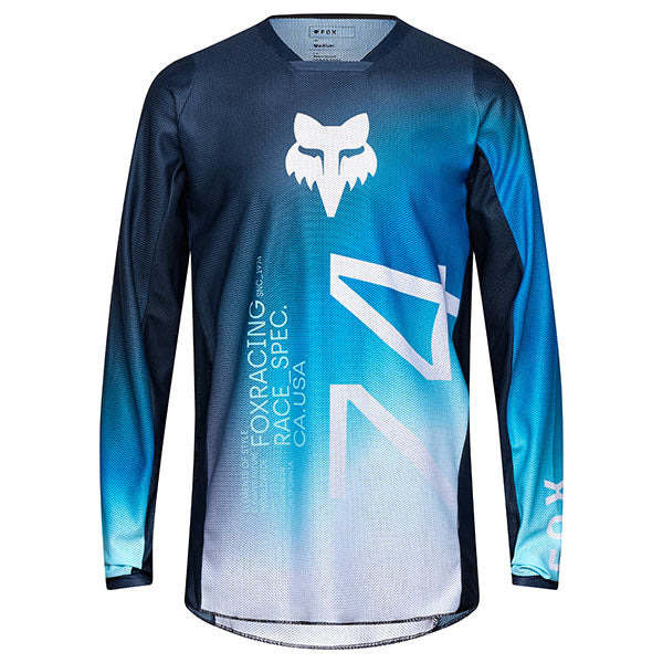 Front view of Fox Racing 180 Air Haze Jersey in Teal (SKU: 33536-329), featuring TruDri® fabric and bold graphics