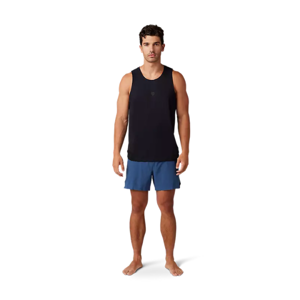 Studio photo on a white background of Fox Racing Rep Tank Top; showing sleeveless cut, hem shape, and printed or woven branding; SKU 29083-001-S
