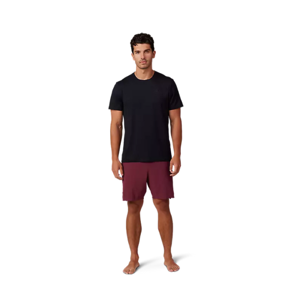 Studio photo on a white background of Fox Racing Rep Tee; showing tee fit, printed graphics, and crew neckline; SKU 29081-001-S