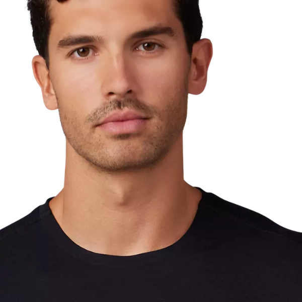 Crisp studio image on a white background of Fox Racing Rep Tee; showing tee fit, printed graphics, and crew neckline; SKU 29081-001-S