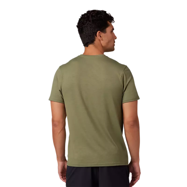Crisp studio image on a white background of Fox Racing Rep Tee; showing tee fit, printed graphics, and crew neckline; SKU 29081-001-S