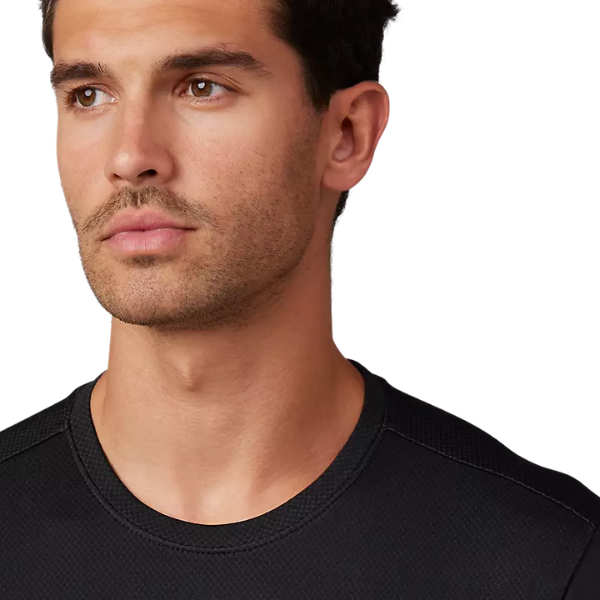 Fox Racing Tecbase Fire Long Sleeve Shirt product image in SM sizes Black SKU 29574-001-S. Base Layer Shirt | Available at BTO Sports