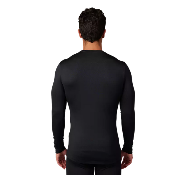 Fox Racing Tecbase Fire Long Sleeve Shirt product image in SM sizes Black SKU 29574-001-S. Base Layer Shirt | Available at BTO Sports