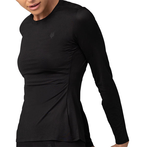 Fox Racing Tecbase Long Sleeve Shirt (Womens) product image in XS sizes Black SKU 30307-001-XS. Base Layer Shirt | Available at BTO Sports