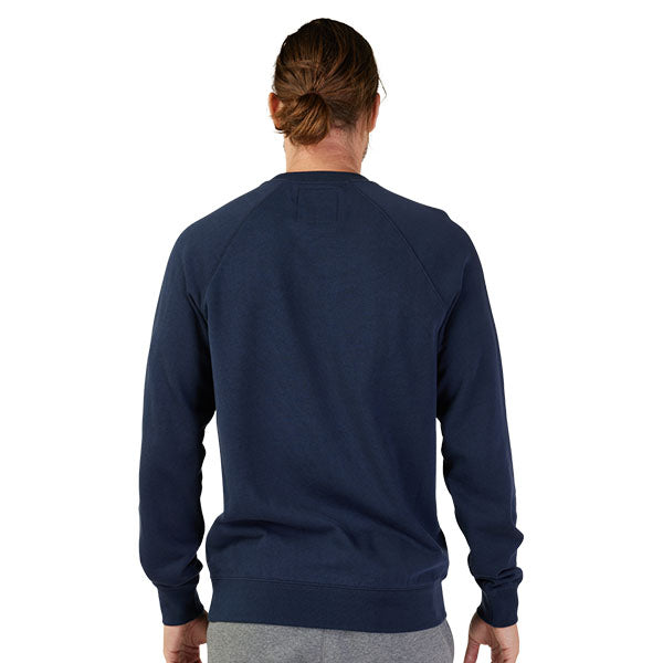 Fox Racing - Absolute Crew Sweatshirt sku 31591-329, studio image of the back of a Midnight Blue sweater on the front on a model with a white background