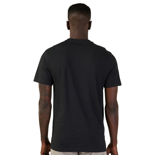 Crisp studio image on a white background of Fox Racing Absolute Premium Tee; showing tee fit, printed graphics, and crew neckline; SKU 31730-001-S