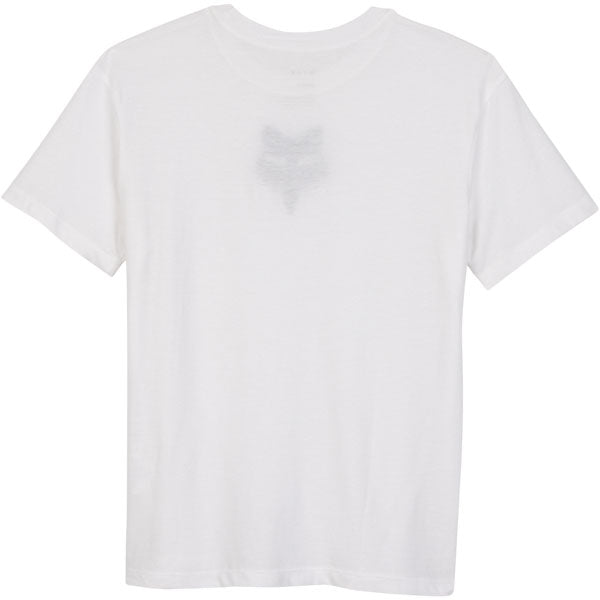 Clean studio shot of Fox Racing Fox Head Tee (Womens); showing tee fit, printed graphics, and crew neckline; SKU 31850-001-XS
