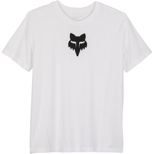 Professional studio photo of Fox Racing Fox Head Tee (Womens); showing tee fit, printed graphics, and crew neckline; SKU 31850-001-XS