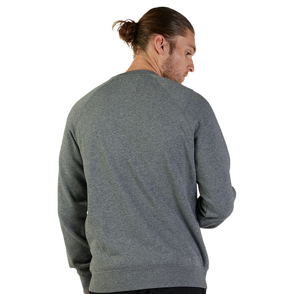 Fox Racing - Absolute Crew Sweatshirt sku 31591-185, studio image of the back of a Heather Graphite Grey sweater on a model with a white background