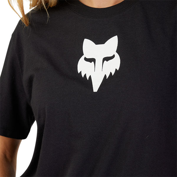 Professional studio photo of Fox Racing Fox Head Tee (Womens); showing tee fit, printed graphics, and crew neckline; SKU 31850-001-XS
