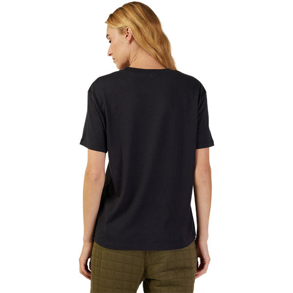Crisp studio image on a white background of Fox Racing Fox Head Tee (Womens); showing tee fit, printed graphics, and crew neckline; SKU 31850-001-XS