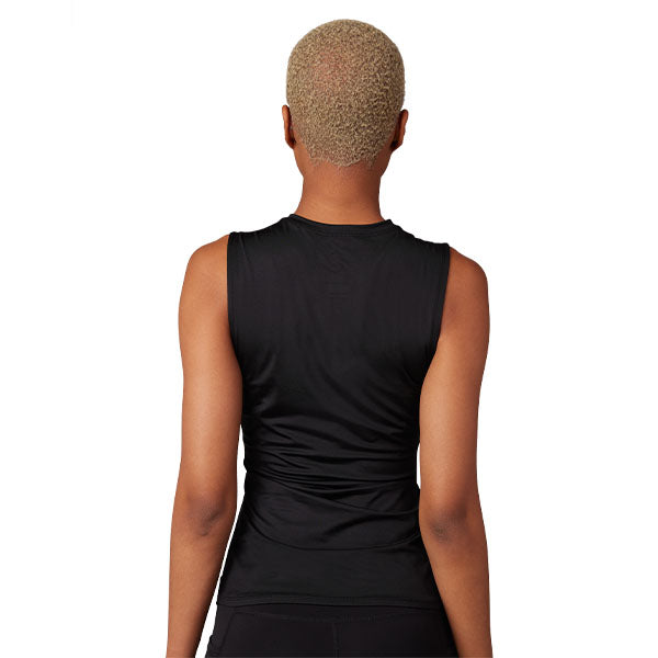 Fox Racing Tecbase Sleeveless Shirt (Womens) side view in XS sizes Black SKU 30306-001-XS. Base Layer Shirt | Available at BTO Sports