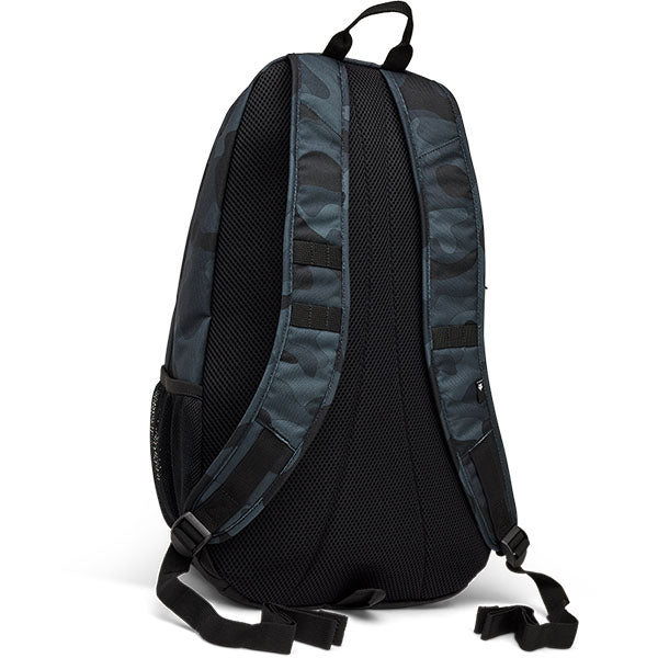 Fox Racing 180 Backpack SKU 32793 Black Camo back view showing padded shoulder straps and back panel