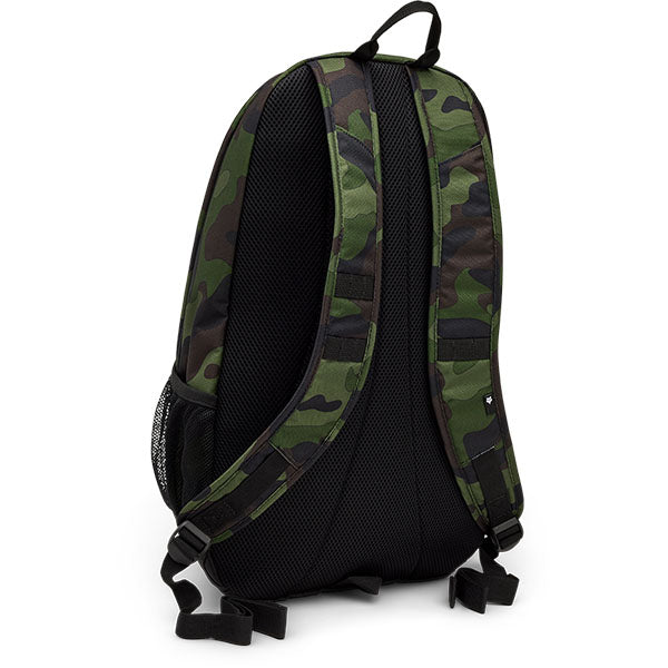 Fox Racing 180 Backpack SKU 32793 Green Camo back view showing padded shoulder straps and back panel