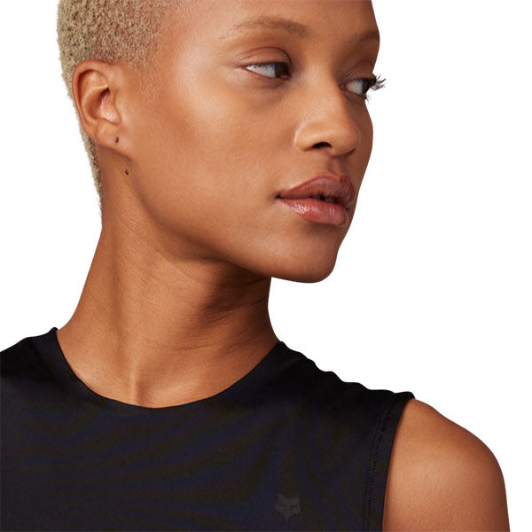 Fox Racing Tecbase Sleeveless Shirt (Womens) product image in XS sizes Black SKU 30306-001-XS. Base Layer Shirt | Available at BTO Sports