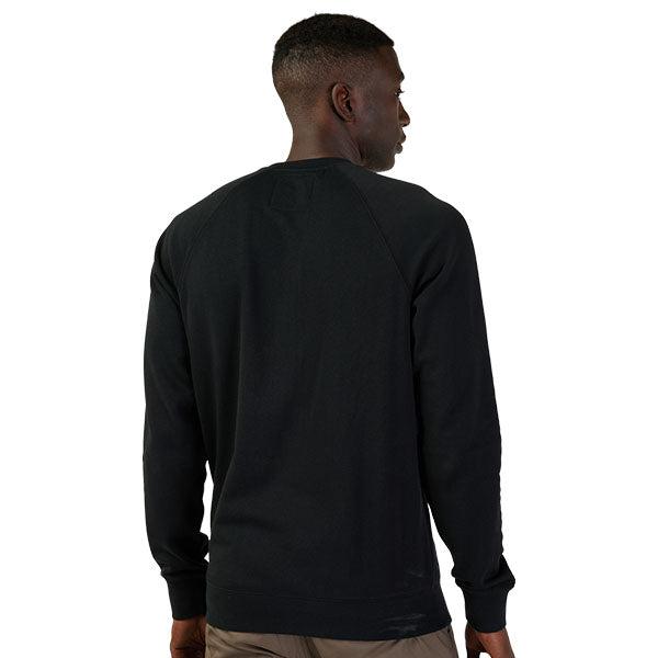 Fox Racing - Absolute Crew Sweatshirt sku 31591-001, studio image of the Back of a Black sweater on a model in white on a white background