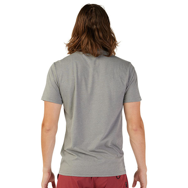 Studio photo on a white background of Fox Racing Absolute Premium Tee; showing tee fit, printed graphics, and crew neckline; SKU 31730-001-S