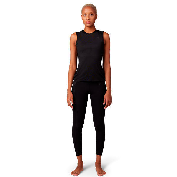 Fox Racing Tecbase Sleeveless Shirt (Womens) rear view in XS sizes Black SKU 30306-001-XS. Base Layer Shirt | Available at BTO Sports