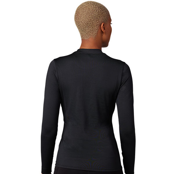 Fox Racing Tecbase Fire Long Sleeve Shirt (Womens) side view in XS sizes Black SKU 29932-001-XS. Base Layer Shirt | Available at BTO Sports