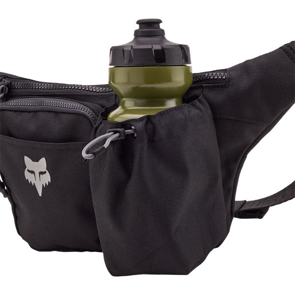Fox Racing Fox Head Premium Hip Pack SKU 32342 Black side view showing pack depth and profile