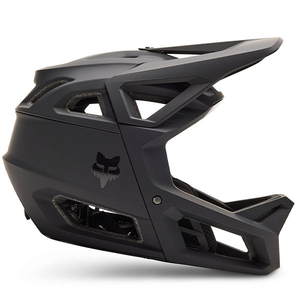 Product image of Fox Racing - Proframe RS Matte Black Helmet (MTB) SKU:31105-255-S | Sizes: SM, MD, LG | Designed for Mountain Bike, BMX and E-Bike riders | Available at BTO Sports