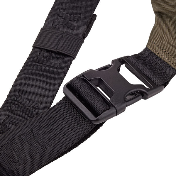 Fox Racing Fox Head Hip Pack SKU 32343 Olive Green interior view showing storage pockets and key leash