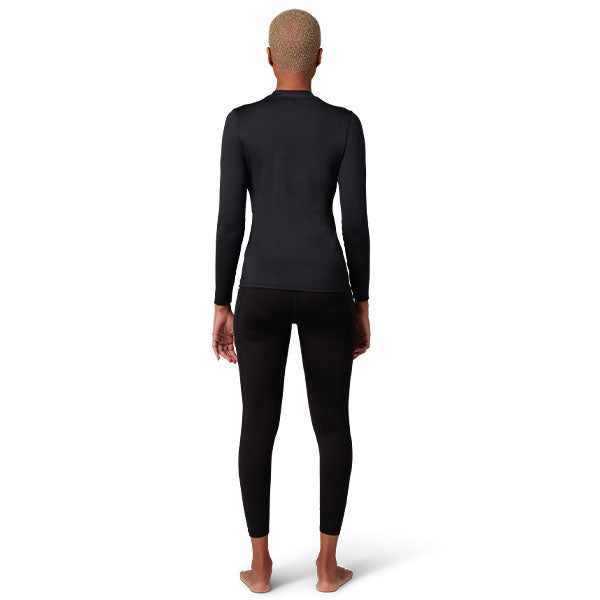 Fox Racing Tecbase Fire Long Sleeve Shirt (Womens) product image in XS sizes Black SKU 29932-001-XS. Base Layer Shirt | Available at BTO Sports
