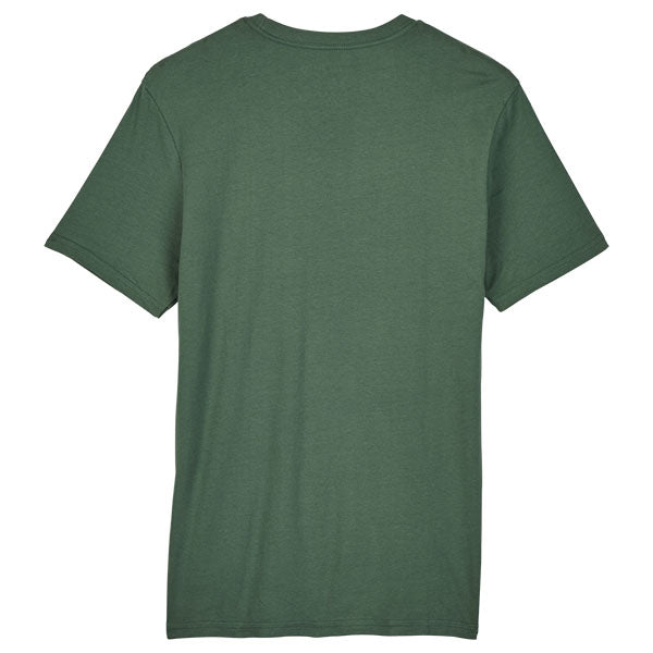High-resolution studio image of Fox Racing Absolute Premium Tee; showing tee fit, printed graphics, and crew neckline; SKU 31730-001-S
