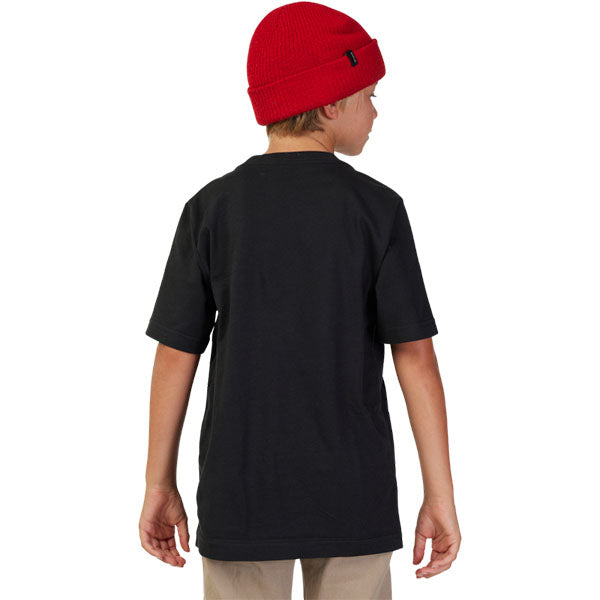 Clean studio shot of Fox Racing Absolute Tee (Youth); showing tee fit, printed graphics, and crew neckline; SKU 31818-329-YS
