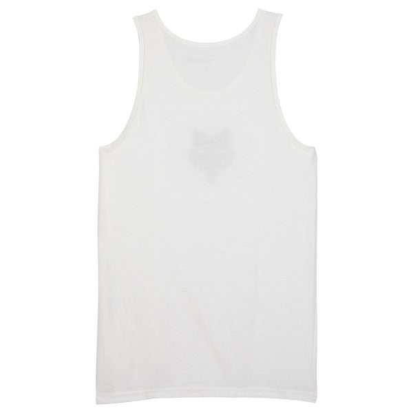 Clean studio shot of Fox Racing Fox Head Premium Tank; showing sleeveless cut, hem shape, and printed or woven branding; SKU 32091-001-S