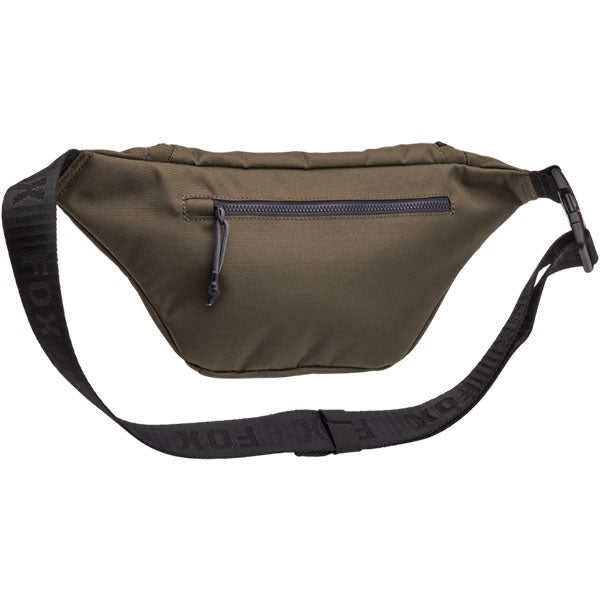 Fox Racing Fox Head Hip Pack SKU 32343 Olive Green back view showing adjustable strap and back panel