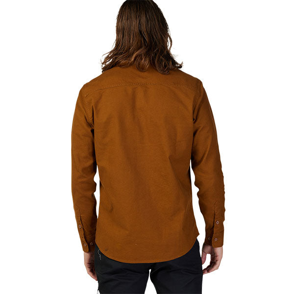 High-resolution studio image of Fox Racing Source Flannel Shirt; showing flannel shirt fit, button front, and plaid pattern; SKU 31739-512-S