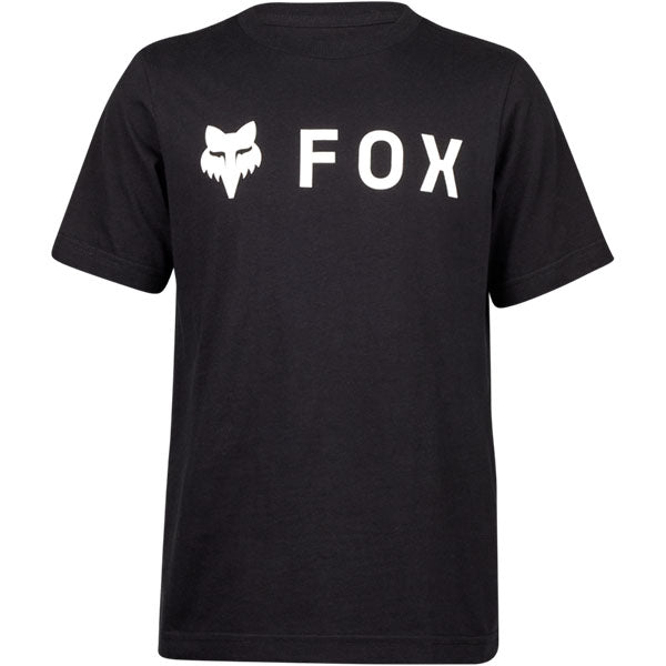 Crisp studio image on a white background of Fox Racing Absolute Tee (Youth); showing tee fit, printed graphics, and crew neckline; SKU 31818-329-YS
