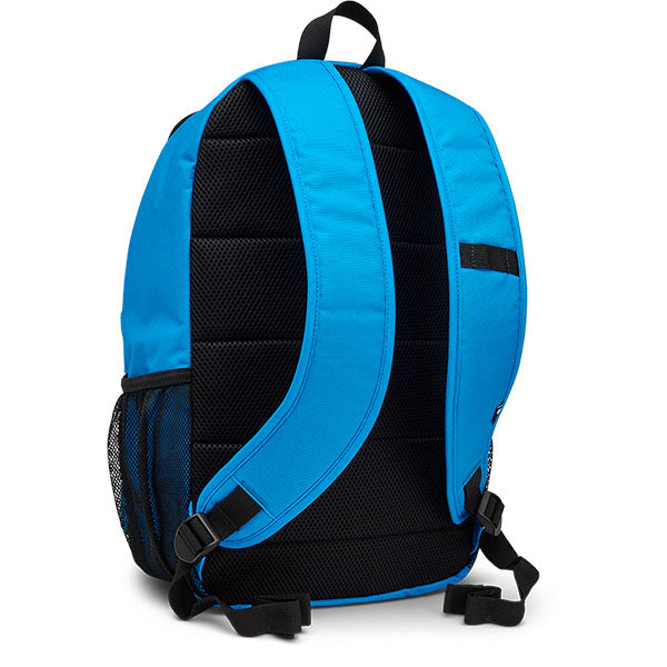 Fox Racing Clean Up Backpack SKU 32790 True Blue back view showing padded shoulder straps and back panel