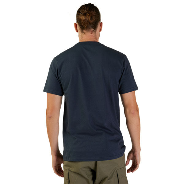 Crisp studio image on a white background of Fox Racing Fox Head Premium Tee; showing tee fit, printed graphics, and crew neckline; SKU 31731-329-S