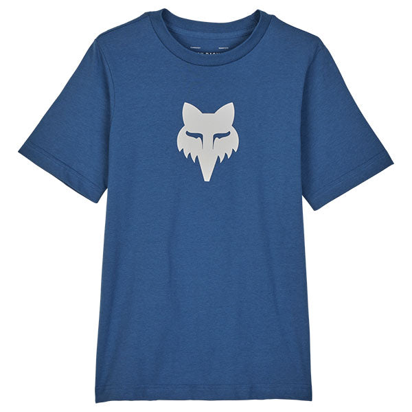 Professional studio photo of Fox Racing Fox Legacy Basic Tee (Youth); showing tee fit, printed graphics, and crew neckline; SKU 31819-001-YXS