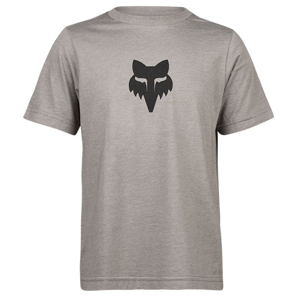 High-resolution studio image of Fox Racing Fox Legacy Basic Tee (Youth); showing tee fit, printed graphics, and crew neckline; SKU 31819-001-YXS