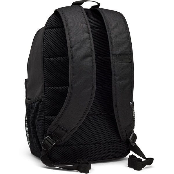 Fox Racing Clean Up Backpack SKU 32790 Black back view showing padded shoulder straps and back panel