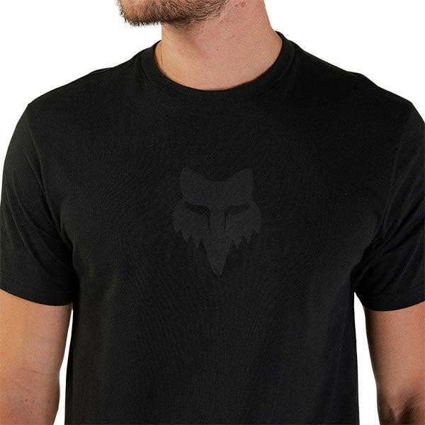Professional studio photo of Fox Racing Fox Head Premium Tee; showing tee fit, printed graphics, and crew neckline; SKU 31731-001-S
