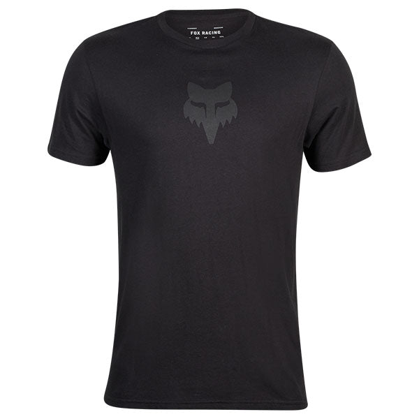 Studio photo on a white background of Fox Racing Fox Head Premium Tee; showing tee fit, printed graphics, and crew neckline; SKU 31731-001-S