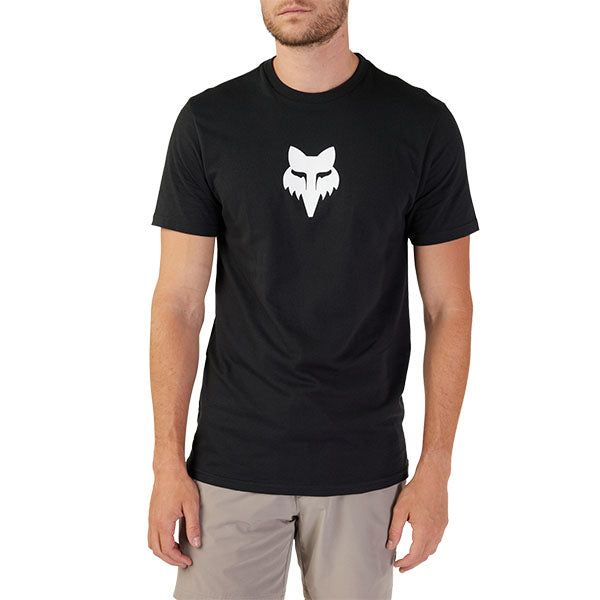 Professional studio photo of Fox Racing Fox Head Premium Tee; showing tee fit, printed graphics, and crew neckline; SKU 31731-001-S
