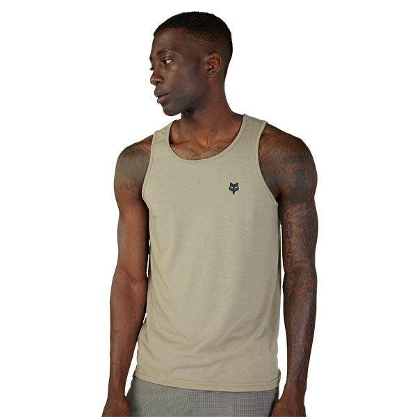 Crisp studio image on a white background of Fox Racing; showing sleeveless cut, hem shape, and printed or woven branding; SKU 30720-001-S