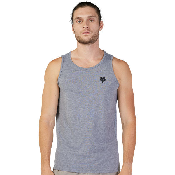 Crisp studio image on a white background of Fox Racing; showing sleeveless cut, hem shape, and printed or woven branding; SKU 30720-185-L