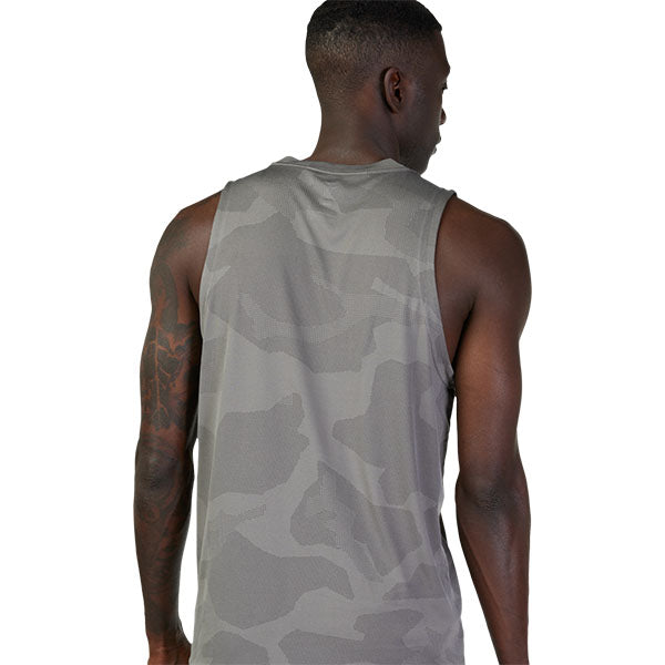 Professional studio photo of Fox Racing Rep Jacquard Tank; showing sleeveless cut, hem shape, and printed or woven branding; SKU 30977-343-S