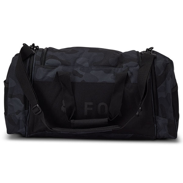 Fox Racing 180 Black Camo Duffle Bag SKU 33139 Black Camo lifestyle photo loaded for the track