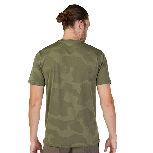 Clean studio shot of Fox Racing Rep Jacquard Tee; showing tee fit, printed graphics, and crew neckline; SKU 30976-247-S; Colors: SM, MD, LG, XL and more
