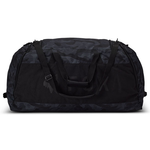 Fox Racing Podium 180 Black Camo Duffle Bag SKU 33137 Black Camo lifestyle photo loaded for the track